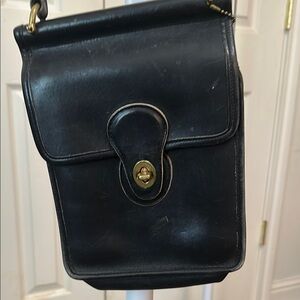 Coach Black Crossbody Bag with Turnlock Closure